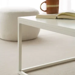 Banak Ellie Table basse rectangulaire laqué en blanc