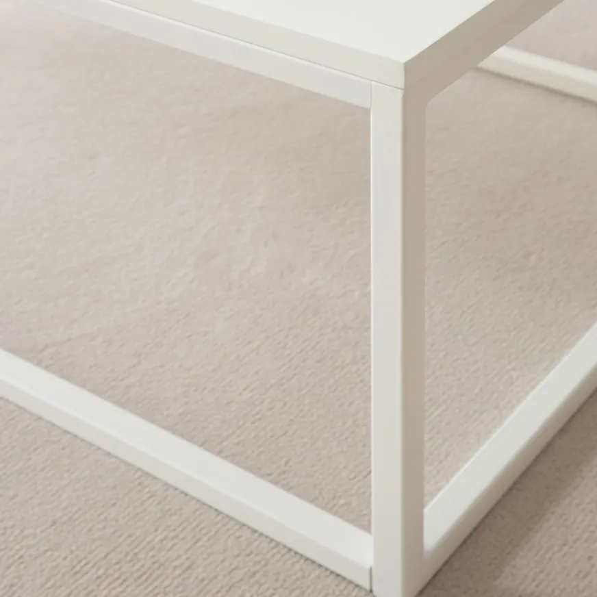 Banak Ellie Table basse rectangulaire laqué en blanc