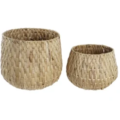 Banak Elmes Ensemble de 2 pots de fleurs en fibre naturelle