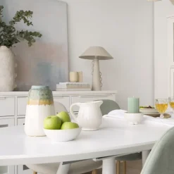 Banak Ensemble De table extensible didier et 4 chaises de salle à manger beige beirut