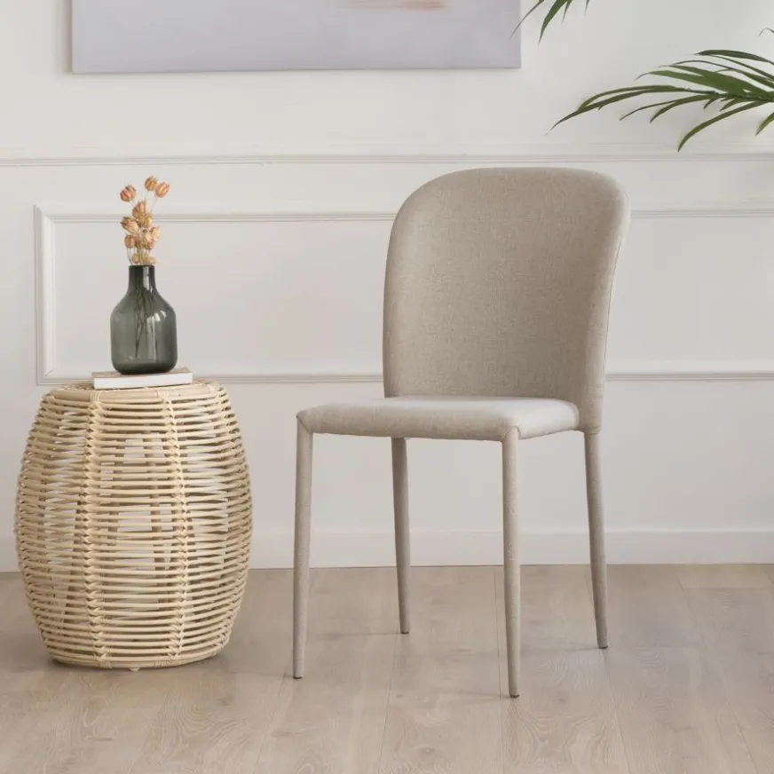 Banak Ensemble De table extensible didier et 4 chaises de salle à manger beige beirut