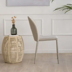 Banak Ensemble De table extensible didier et 4 chaises de salle à manger beige beirut