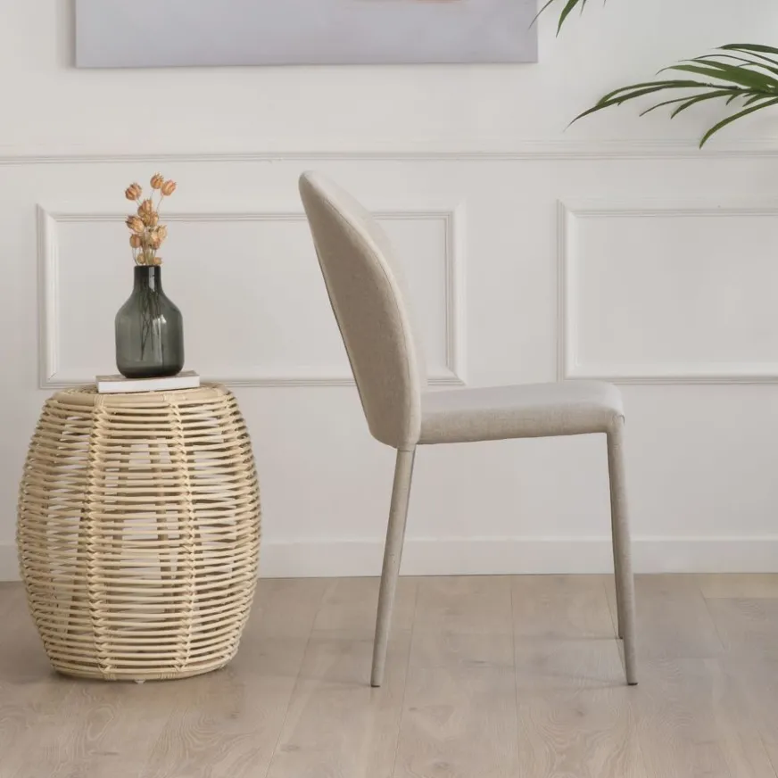 Banak Ensemble De table extensible didier et 4 chaises de salle à manger beige beirut