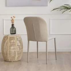 Banak Ensemble De table extensible didier et 4 chaises de salle à manger beige beirut