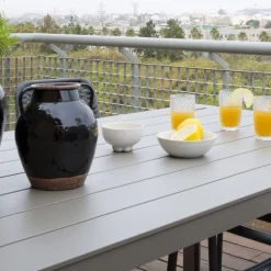 Banak Ensemble Table inset et 6 chaises mink tourmaline/blanc