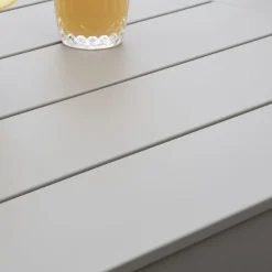 Banak Ensemble Table inset et 6 chaises mink tourmaline/blanc