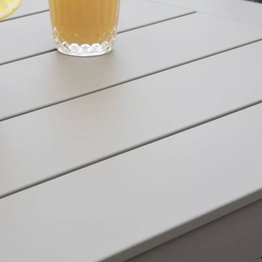 Banak Ensemble Table inset et 6 chaises gris/blanc