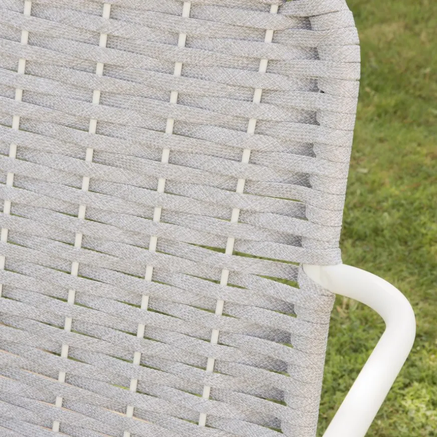 Banak Ensemble Table inset et 6 chaises gris/blanc