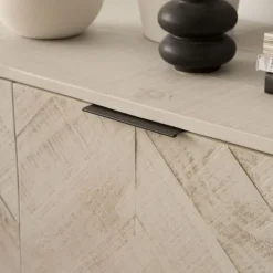 Banak Enzo Buffet en bois massif et métal couleur blanc wild