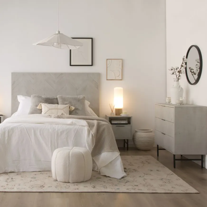 Banak Enzo Commode en bois massif et métal couleur blanc wild