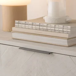 Banak Enzo Commode en bois massif et métal couleur blanc wild