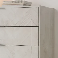 Banak Enzo Commode en bois massif et métal couleur blanc wild