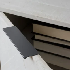 Banak Enzo Meuble tv en bois massif et métal couleur blanc wild