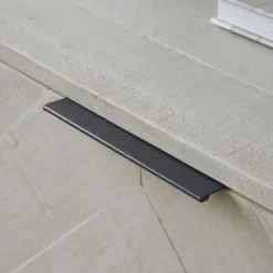 Banak Enzo Meuble tv en bois massif et métal couleur blanc wild