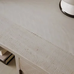 Banak Enzo Meuble tv en bois massif et métal couleur blanc wild