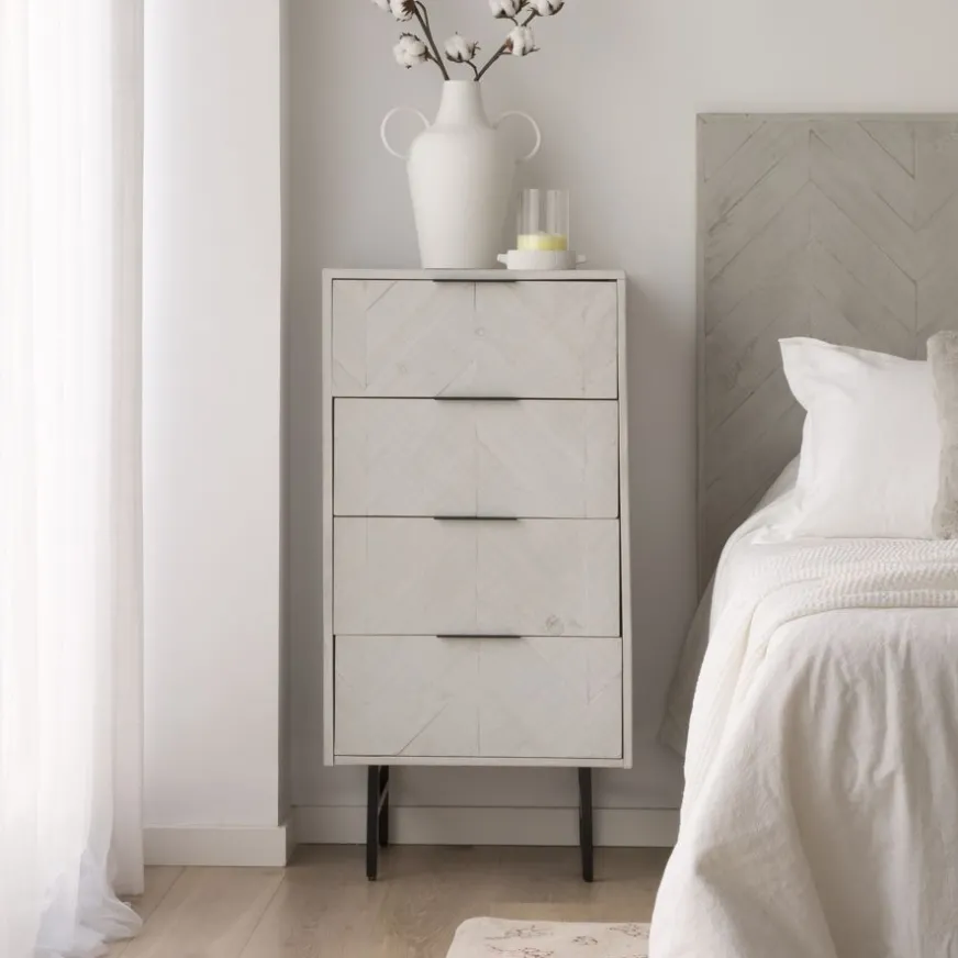 Banak Enzo Symphonier en bois massif et métal couleur blanc wild