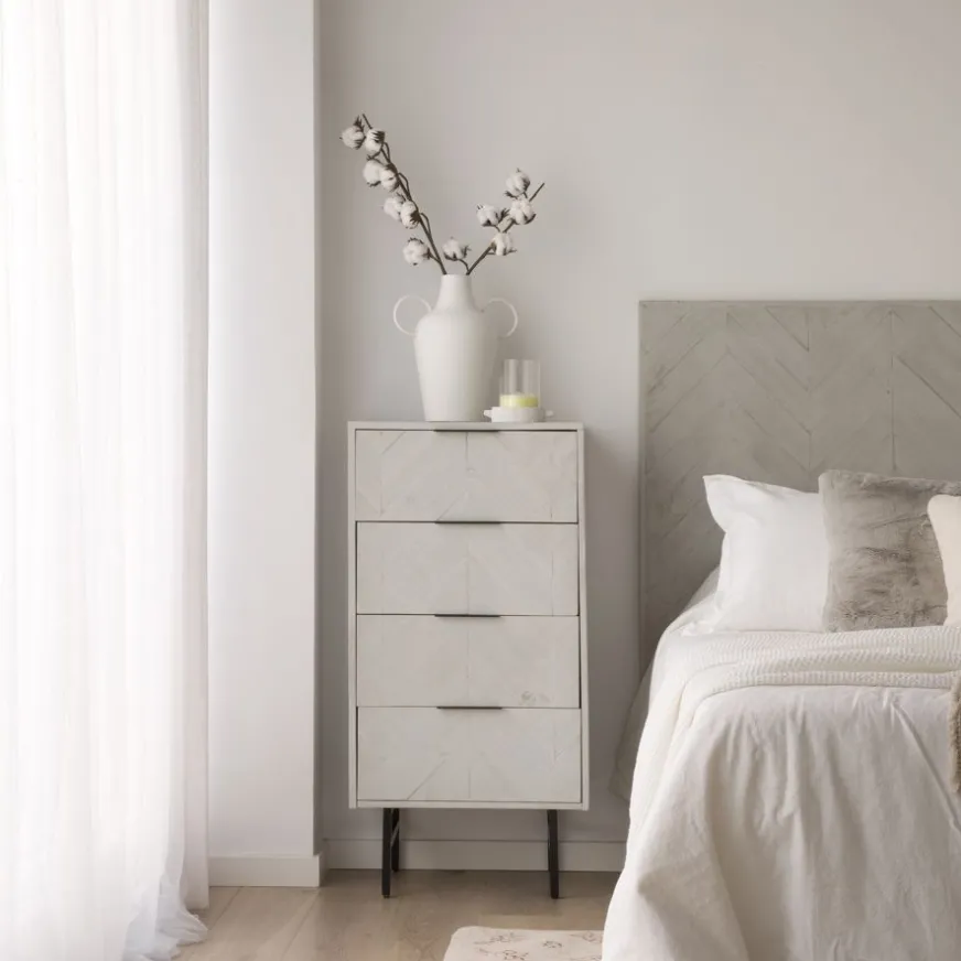 Banak Enzo Symphonier en bois massif et métal couleur blanc wild