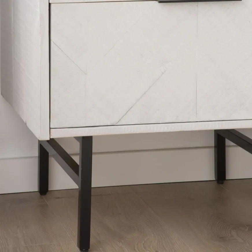 Banak Enzo Symphonier en bois massif et métal couleur blanc wild