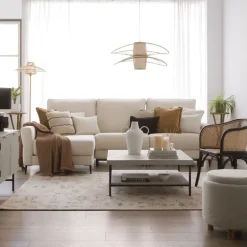 Banak Enzo Table basse en bois massif et métal couleur blanc wild