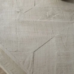 Banak Enzo Table basse en bois massif et métal couleur blanc wild