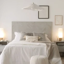 Banak Enzo Tête de lit en bois massif pour lit de 150 et 160 blanc wild