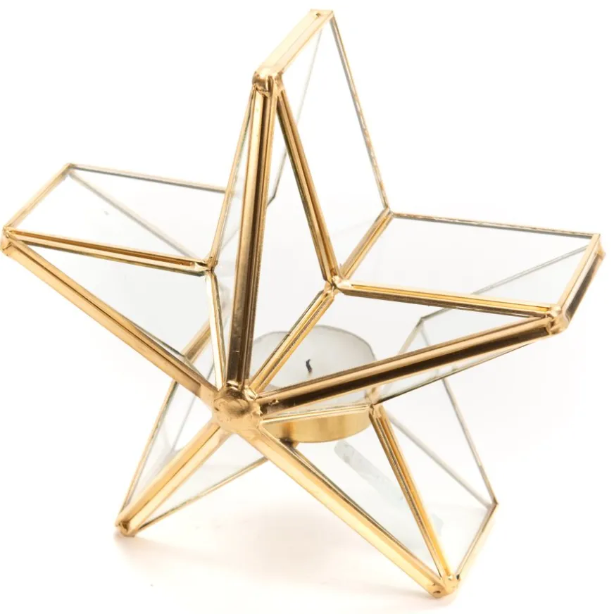 Banak Famas Portavelas de vidrio y metal