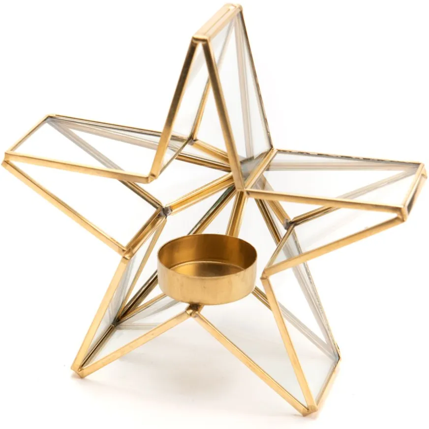 Banak Famas Portavelas de vidrio y metal