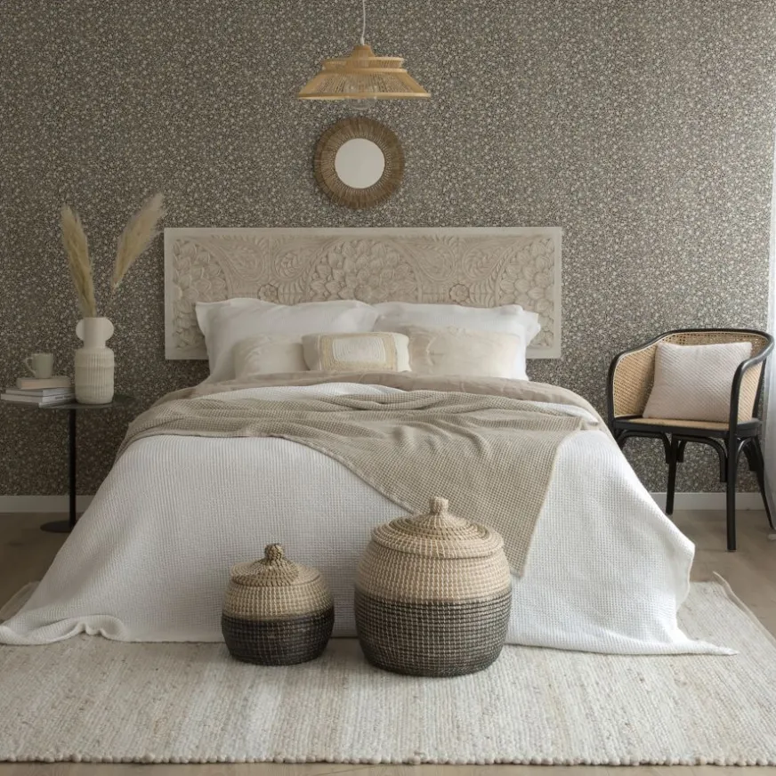 Banak Fiore Tête de lit en bois sculpté pour lit de 150 et 160