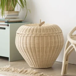 Enfant Banak Fruit Panier en rotin naturel en forme de pomme