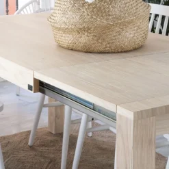 Banak Gael Table &agrave; manger extensible rectangulaire 160/210 en bois couleur naturelle