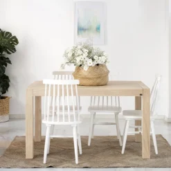 Banak Gael Table &agrave; manger extensible rectangulaire 140/190 en bois couleur naturelle