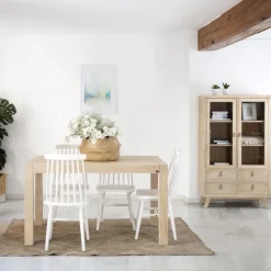 Banak Gael Table &agrave; manger extensible rectangulaire 140/190 en bois couleur naturelle