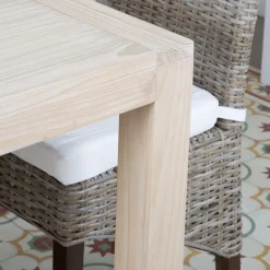 Banak Gael Table &agrave; manger extensible rectangulaire 140/190 en bois couleur naturelle