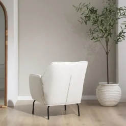 Banak Gali Fauteuil beige avec pieds en métal