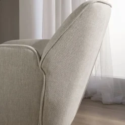 Banak Gali Fauteuil beige avec pieds en métal