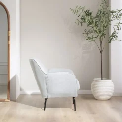 Banak Gali Fauteuil gris avec pieds en métal