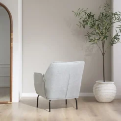 Banak Gali Fauteuil gris avec pieds en métal