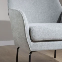 Banak Gali Fauteuil gris avec pieds en métal