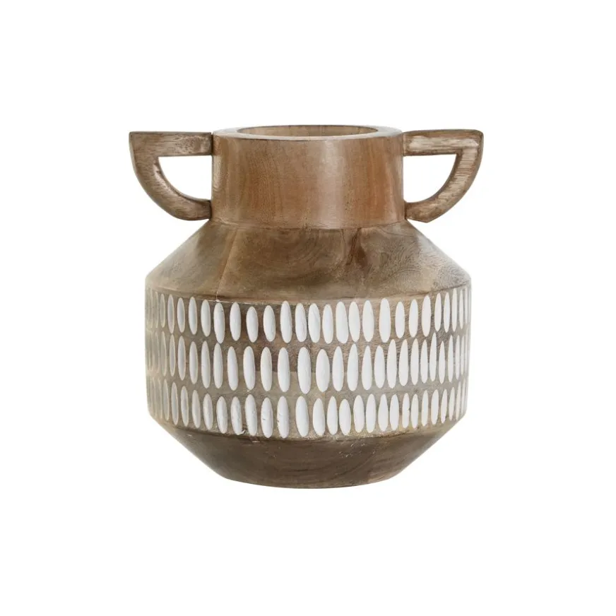 Banak Gammes De vase en bois de manguier sculpté