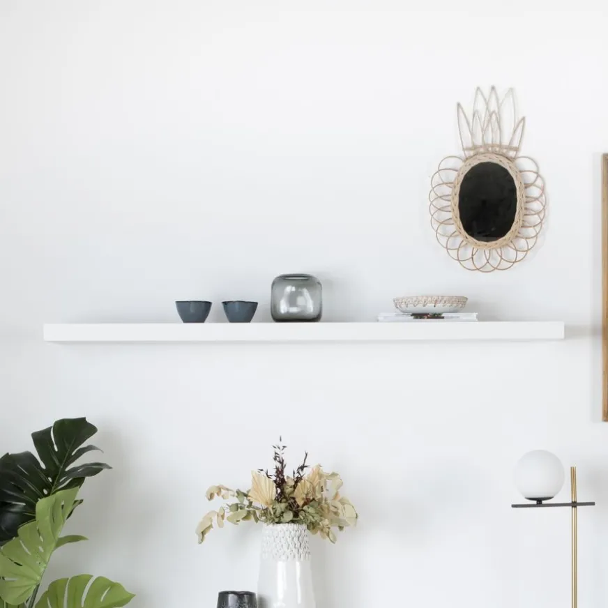 Banak Gante étagère murale laqué blanche de 150 cm