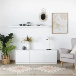 Banak Gante étagère murale laqué blanche de 150 cm