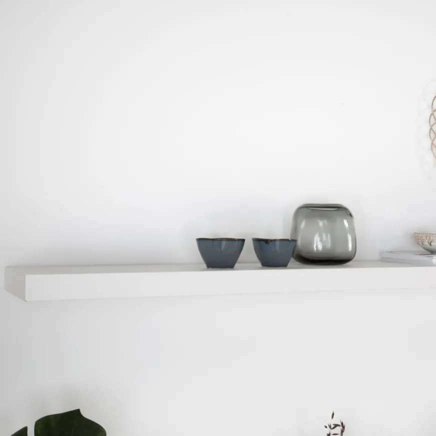 Banak Gante étagère murale laqué blanche de 150 cm