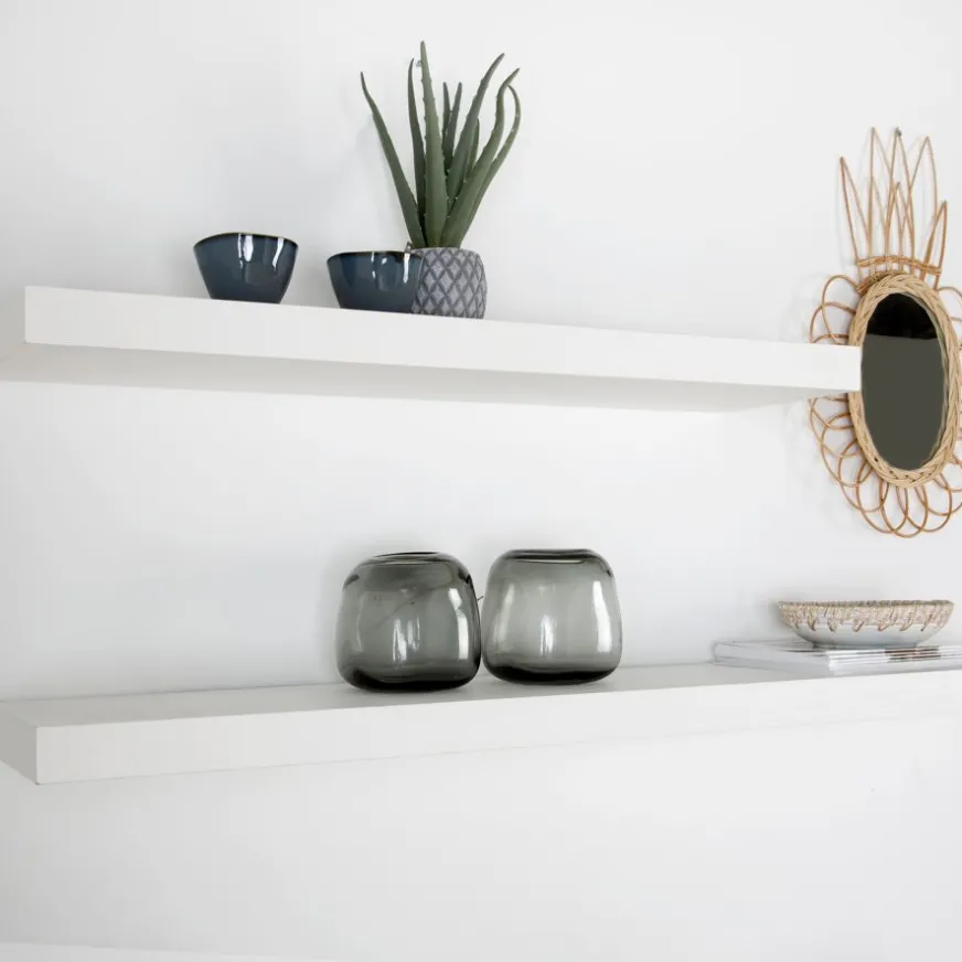 Banak Gante étagère murale laqué blanche de 150 cm