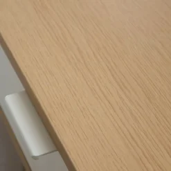 Banak Gauguin Bureau en ch&ecirc;ne light et métal blanc avec tiroir