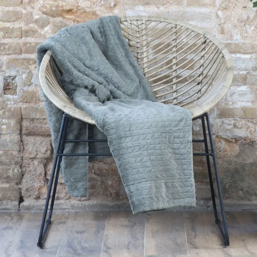 Banak Grey Couverture chevron