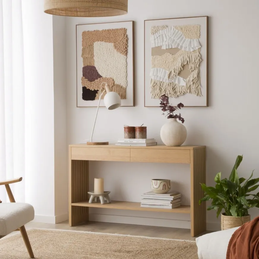 Banak Haiku Meuble d'entrée avec espace de rangement en bois