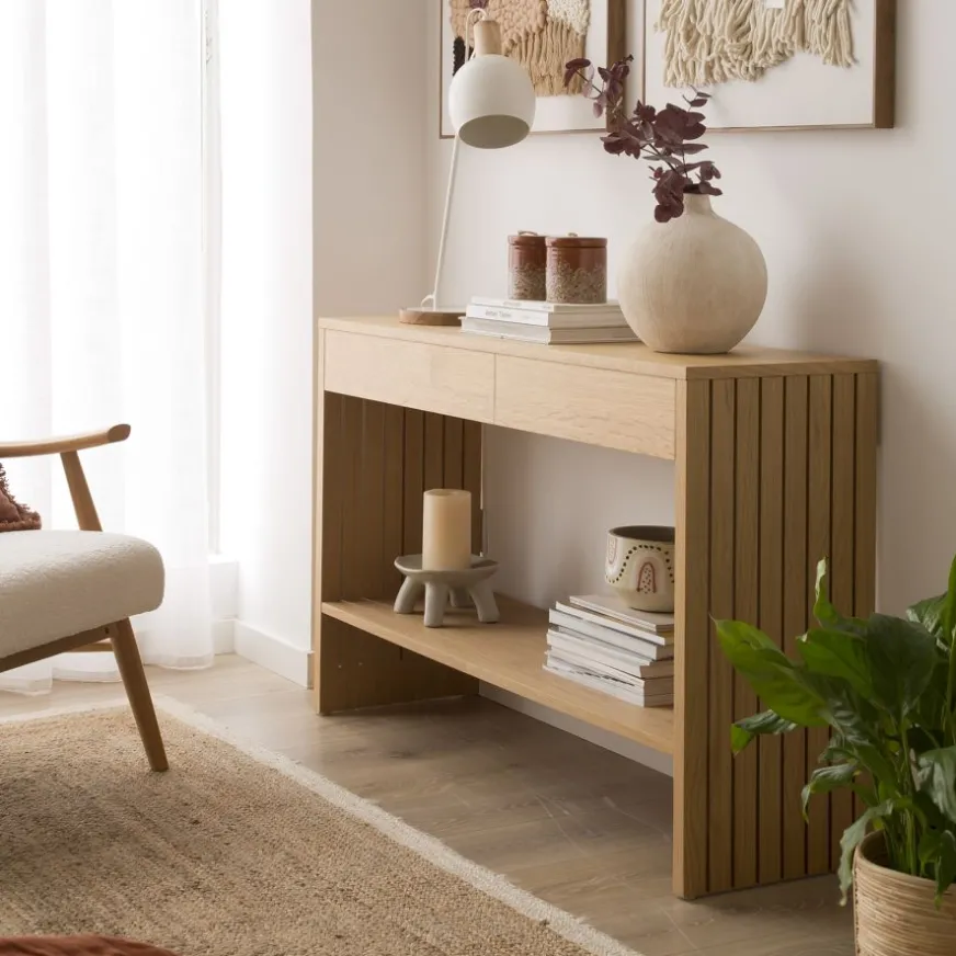 Banak Haiku Meuble d'entrée avec espace de rangement en bois