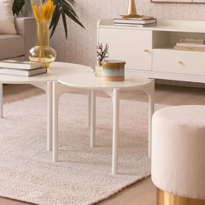 Banak Hans Table basse en bois laqué blanc petite