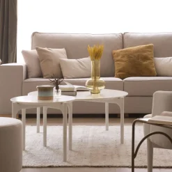 Banak Hans Table basse en bois laqué blanc petite