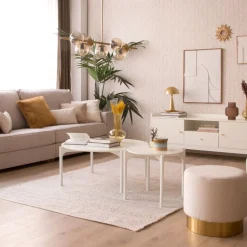 Banak Hans Table basse en bois laqué blanc petite